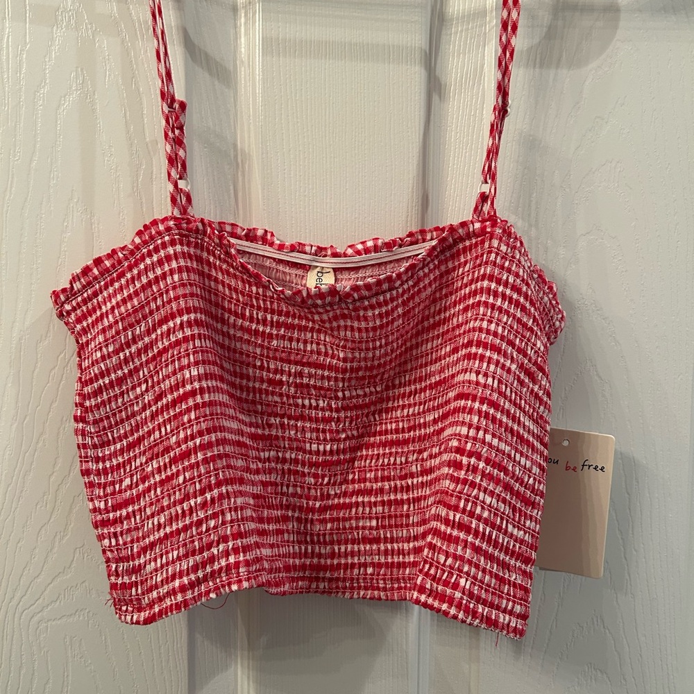 BeBop Red and White Checkered Camisole